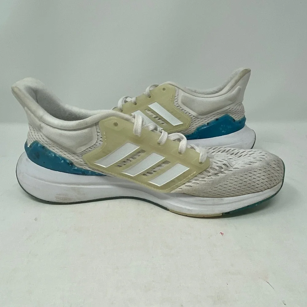 Adidas EQ21 Run White Blue Running Shoes Sneakers GX9797 Mens Size 7